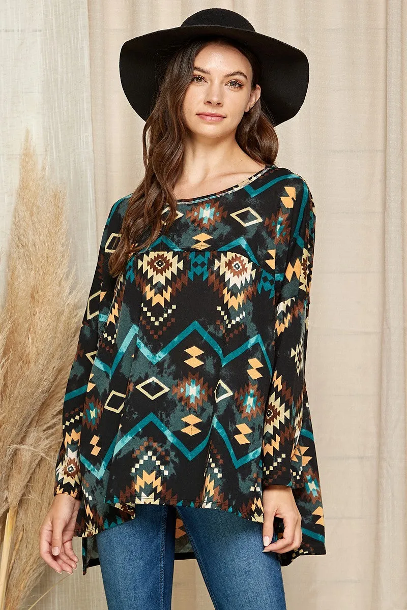 Aztec, Reverse Seam Poncho Tunic