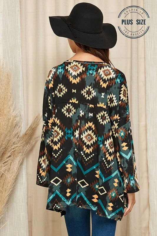 Aztec, Reverse Seam Poncho Tunic