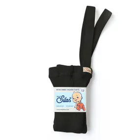 Footed Tights With Braces in Classic Black by Silly Silas