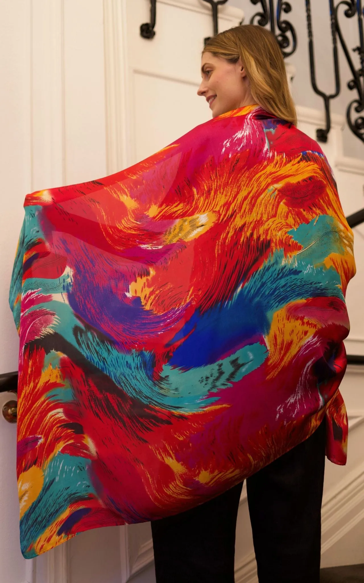 Multicoloured Silk Scarf