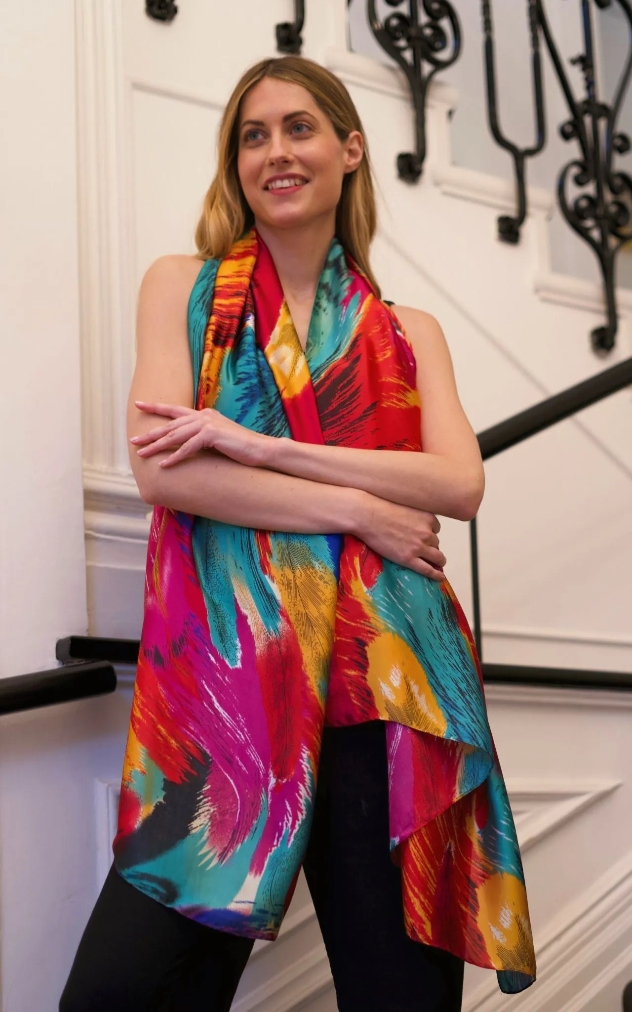 Multicoloured Silk Scarf