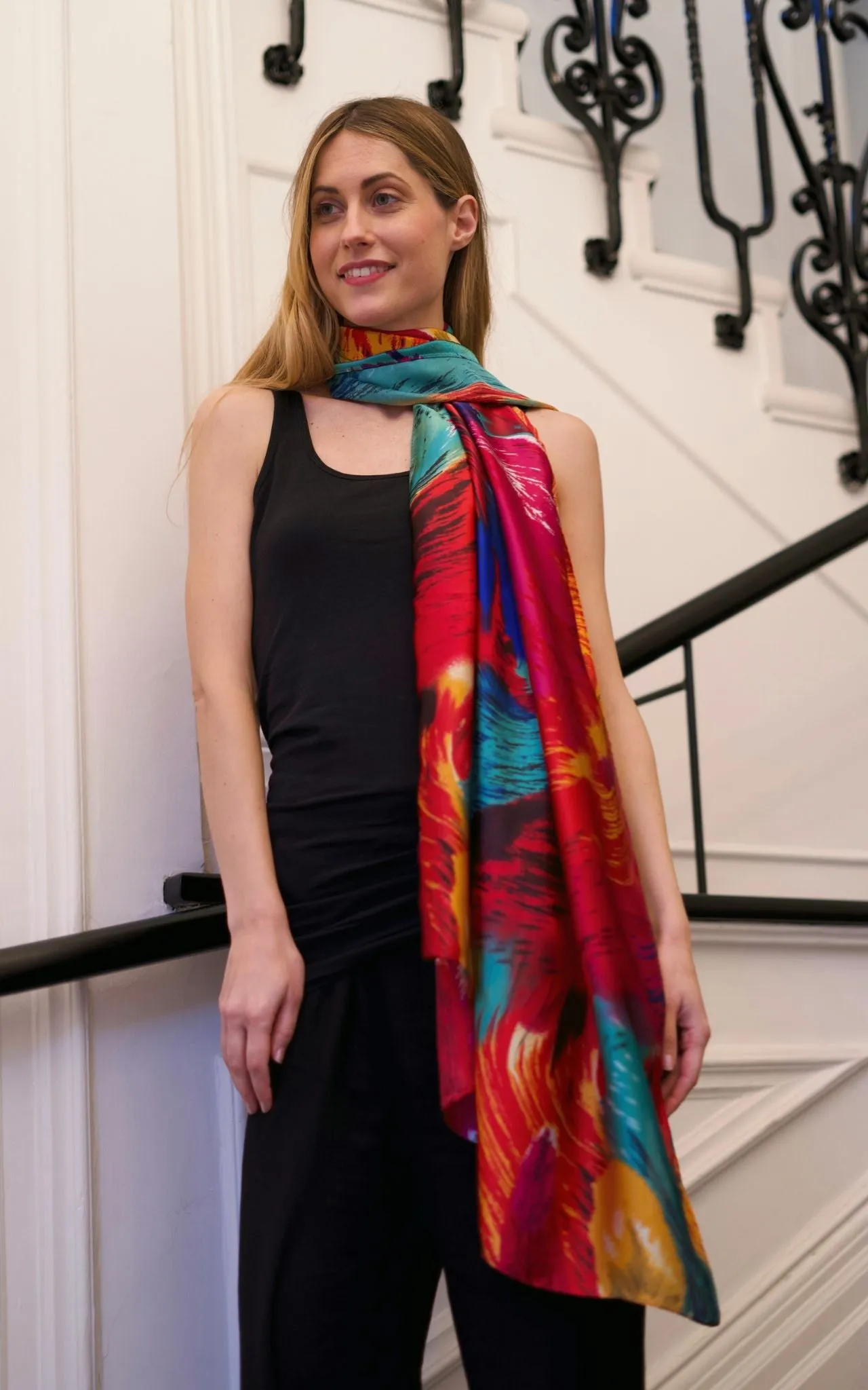 Multicoloured Silk Scarf