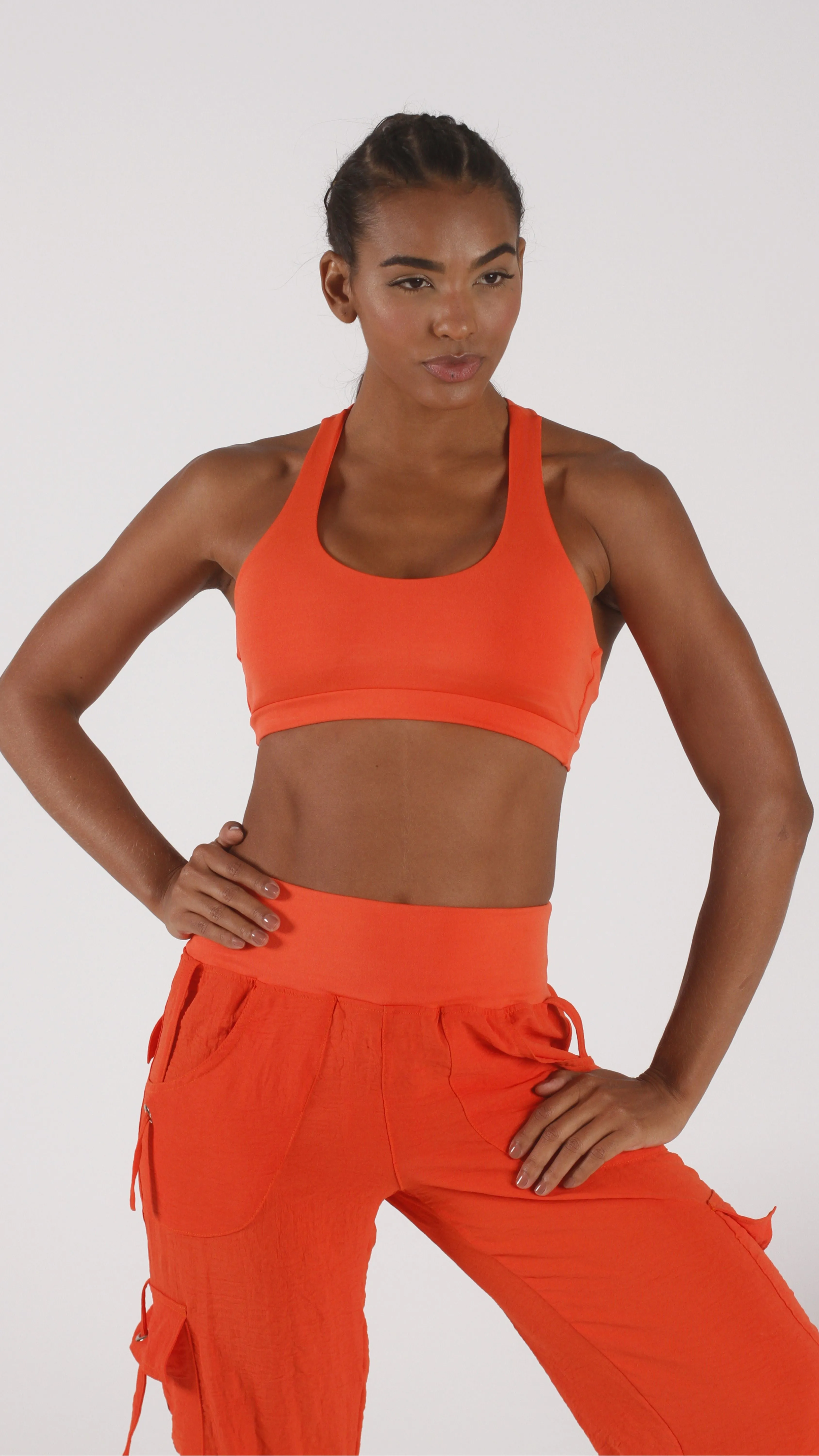 Orange Action Sport Bra