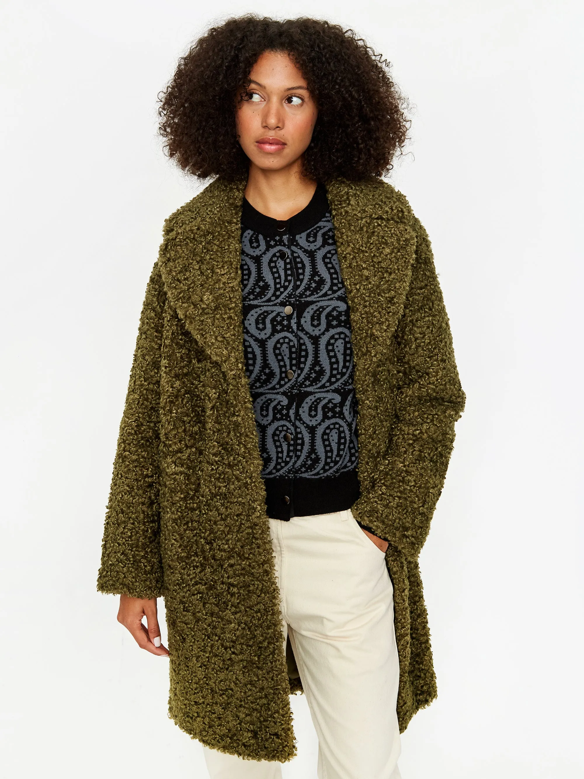 Stand Studio Camille Cocoon Coat - Army Green