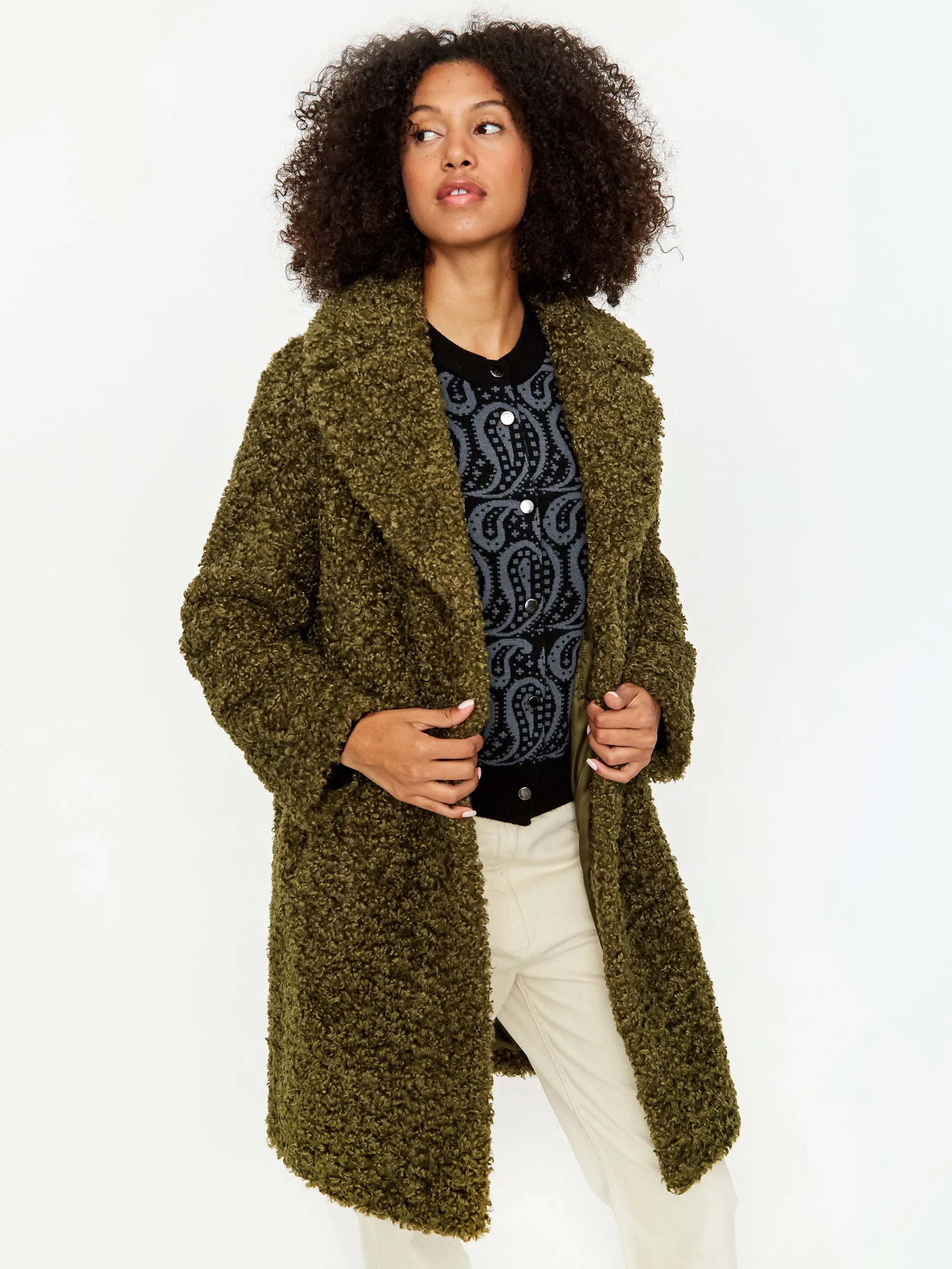 Stand Studio Camille Cocoon Coat - Army Green