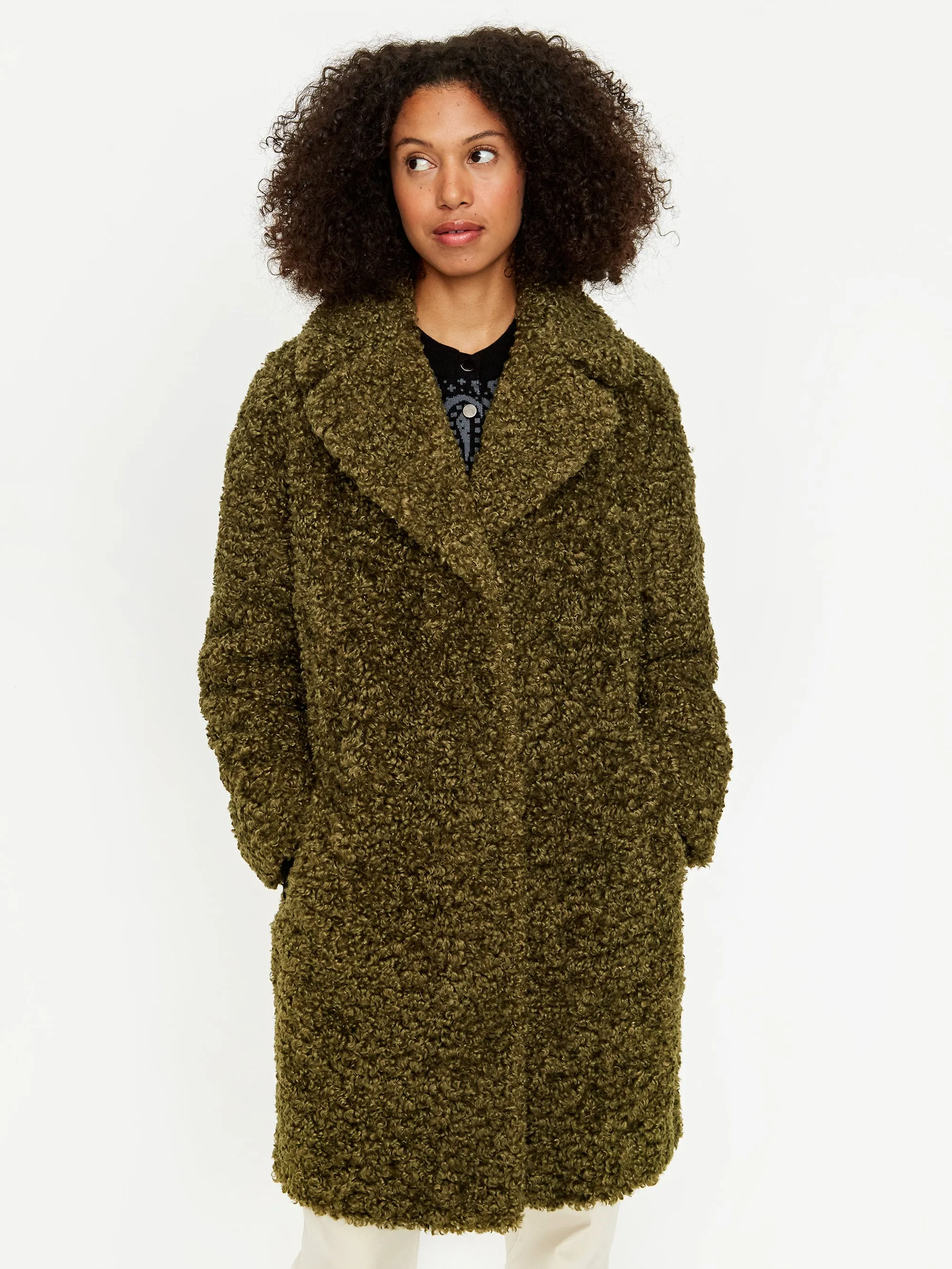 Stand Studio Camille Cocoon Coat - Army Green