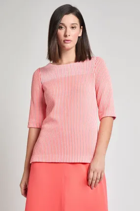 Striped Two Tone Soft Knit Tunic