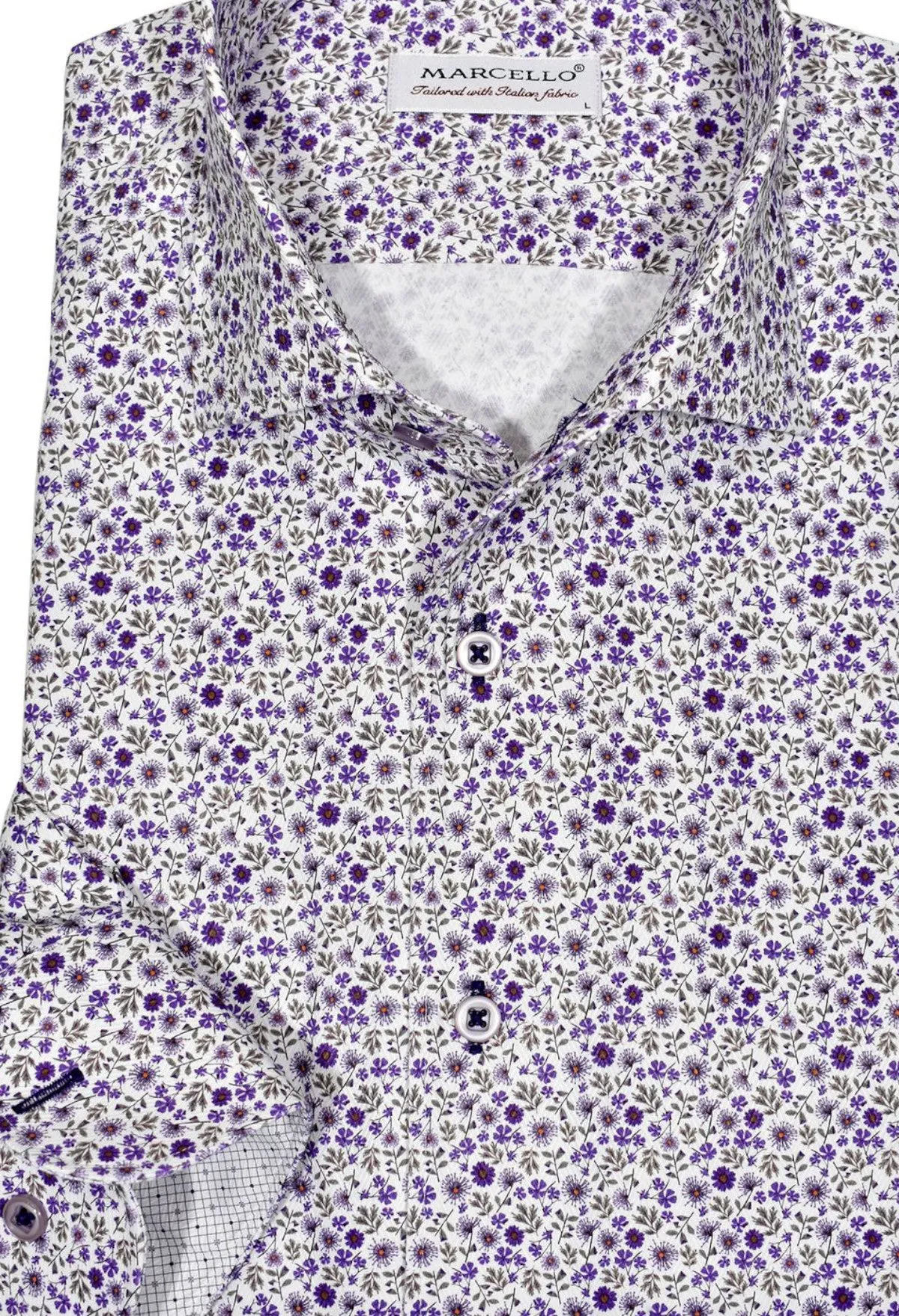 W600R Lilac Floral Roll Collar